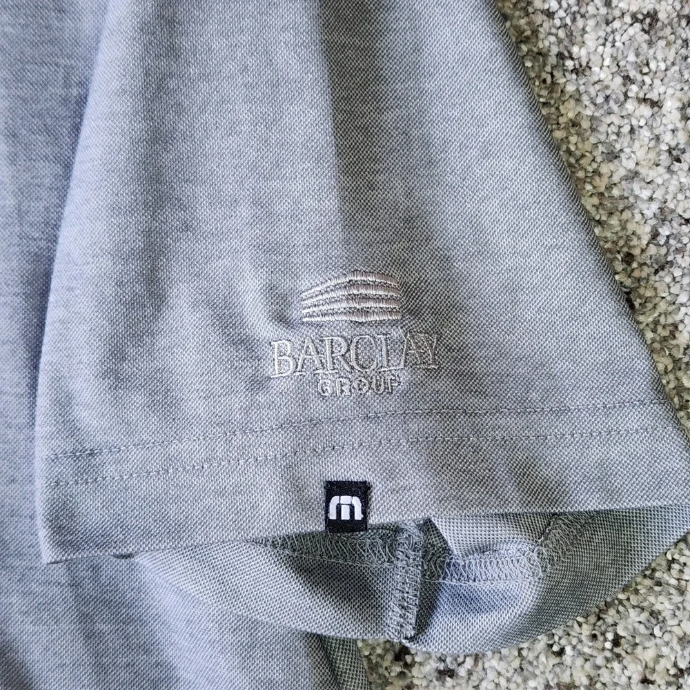TravisMathew Polo Shirt Mens Large Grey Pima Cotton Barclay Logo Excellent